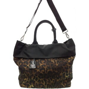 Prada Tessuto reversible tote bag leopard camouflage Yellow Black